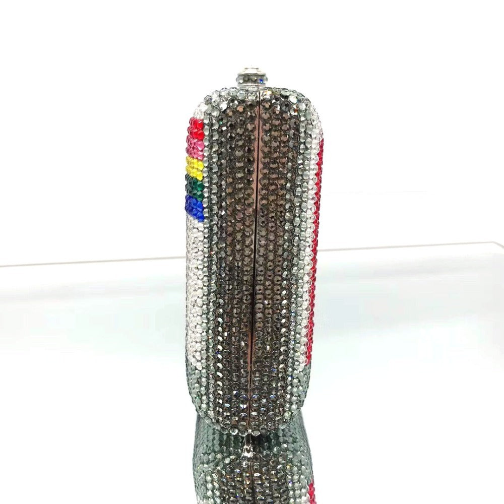 Luxury Crystal Cassette Tape Evening Clutch Purse for Women