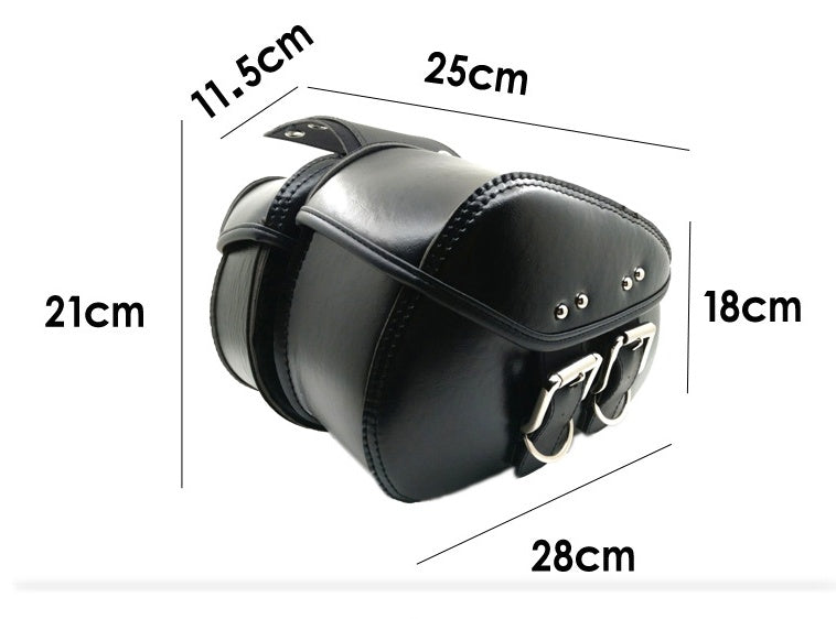 Black PU Leather Motorcycle Saddlebags – Luggage Pouch for Bikes