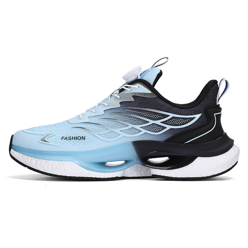 Men’s Rotating Button Running Sneakers – Lightweight Sports Shoes