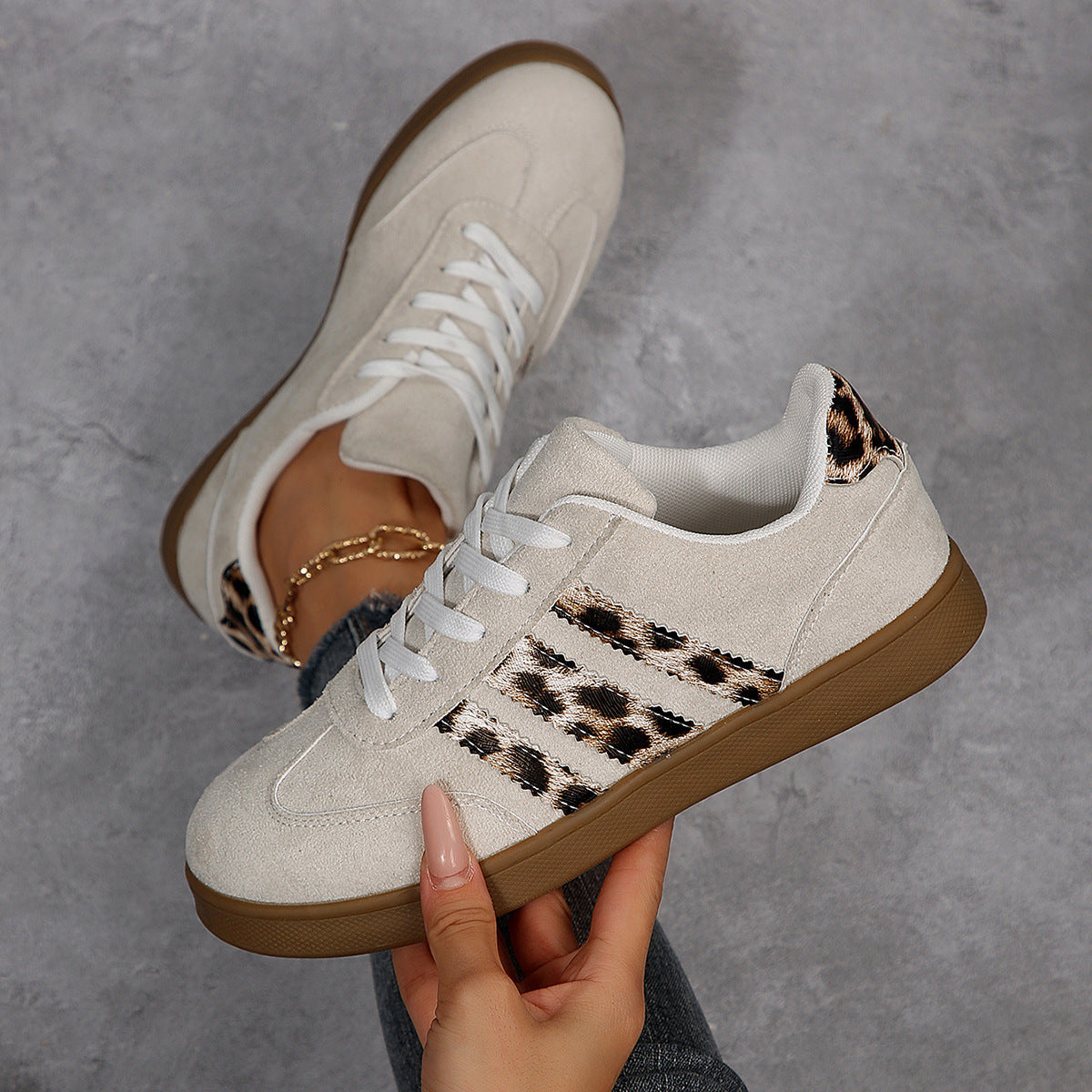 Women's Leopard Print Casual Shoes | Vintage Fashion Versatile Sneakers