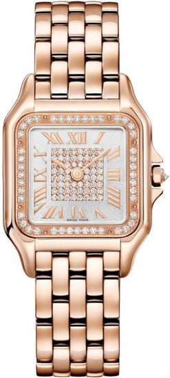 cartier panth?e de cartier 18k rose gold & diamonds lady's watch_4