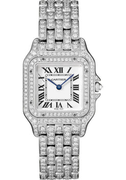 cartier panth?e de cartier 18k white gold & diamonds unisex watch