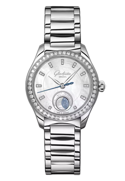 glashutte original serenade luna moon phase stainless steel & diamonds lady's watch_4