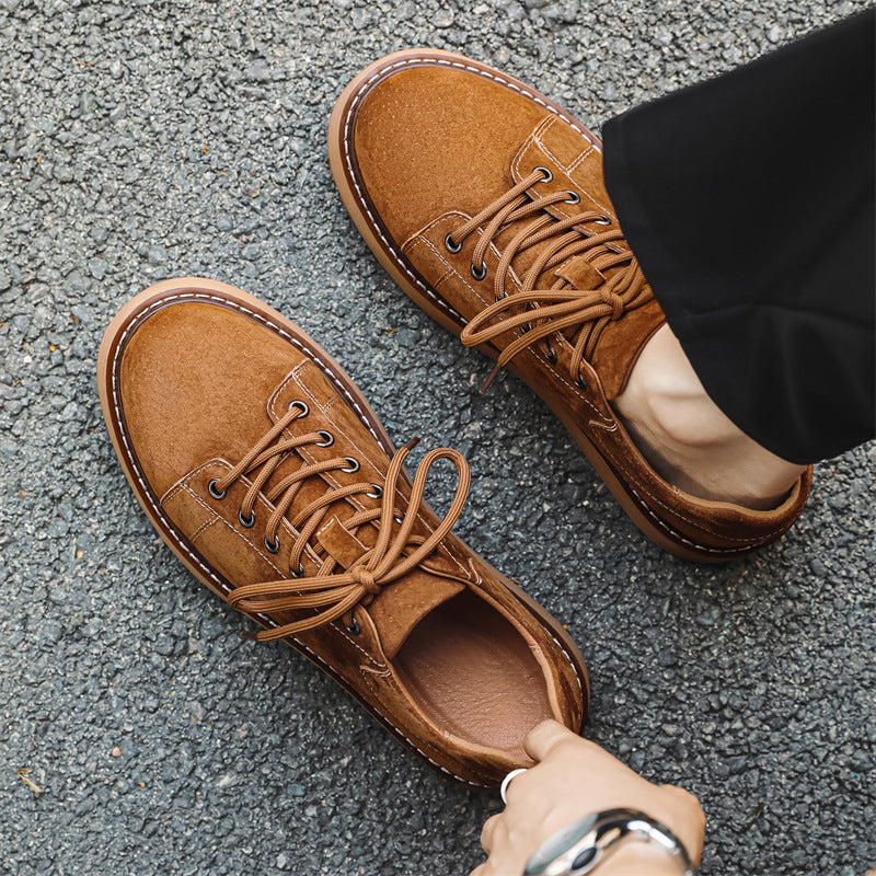 Men’s Japanese-Style Retro Platform Martin Boots – Casual Joker Shoes