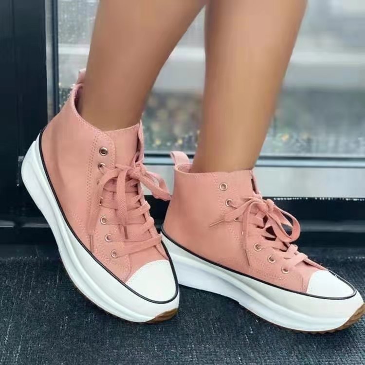 Fall New Casual Single Shoes Women High Top Platform