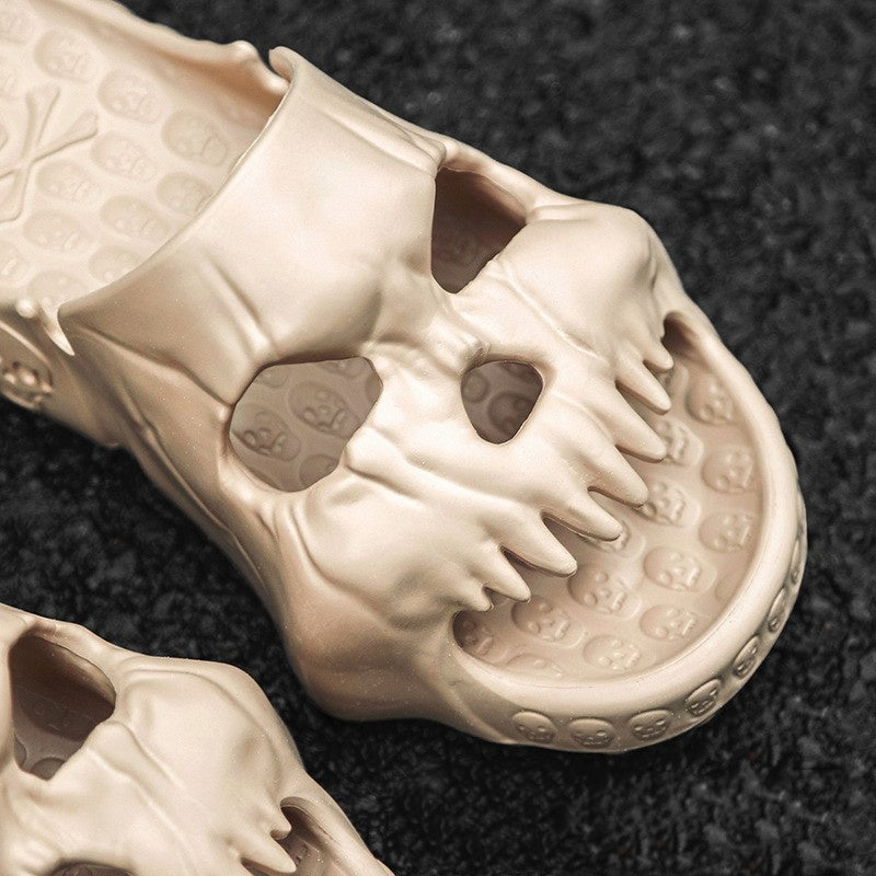 Personalized Skull Slippers – Halloween Funny Bathroom & Beach Shoes