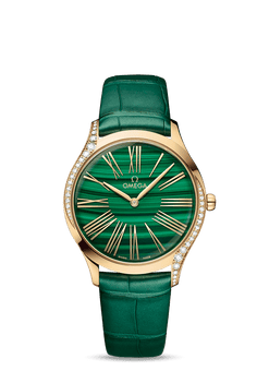 omega de ville tresor quartz 18k moonshine? gold & diamonds lady's watch_1