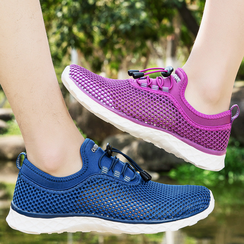 Mesh Breathable Casual Sneakers – Lightweight Beach Wading Water Shoes for Men