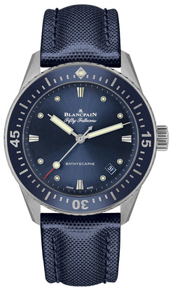 blancpain fifty fathoms bathyscaphe stainless steel men's watch