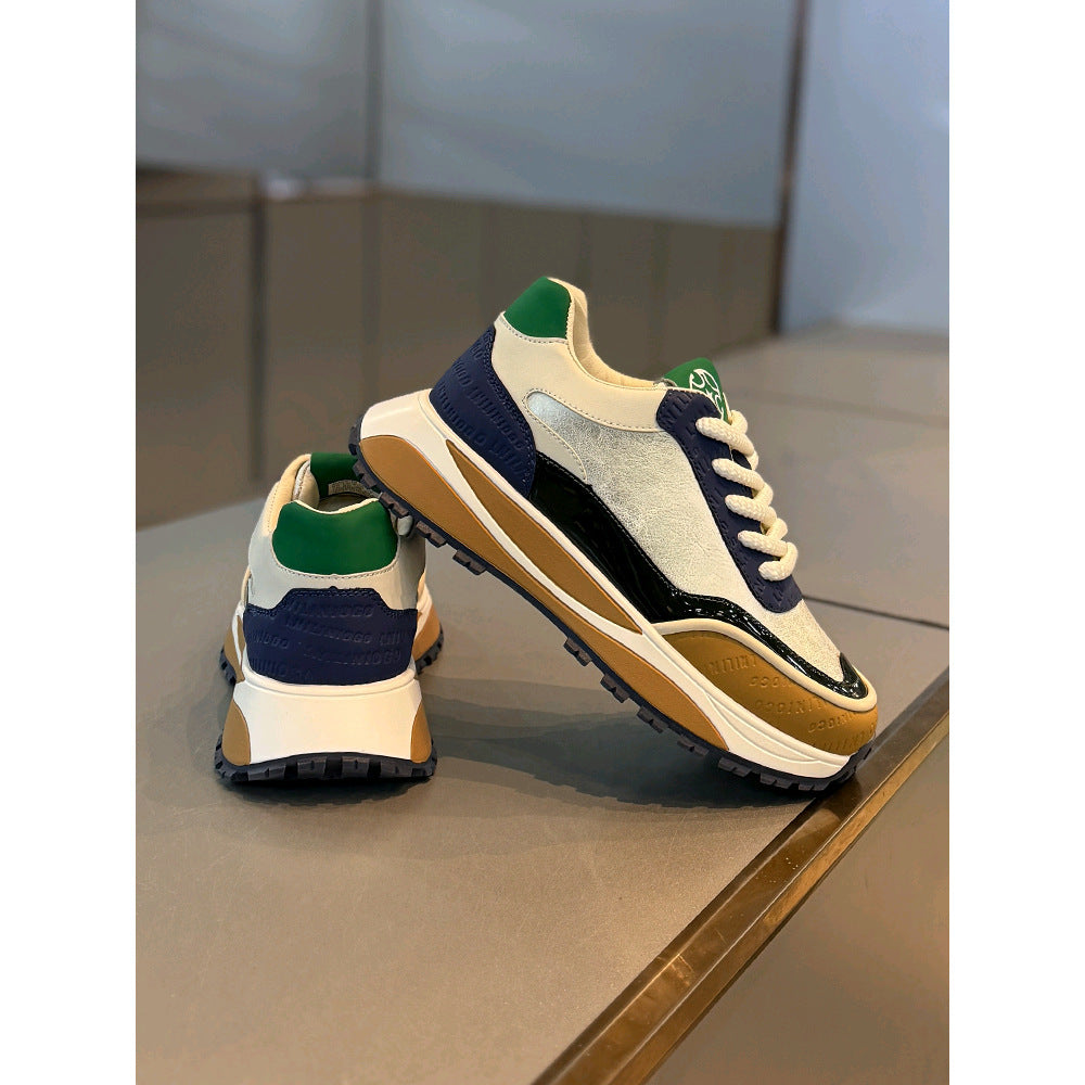 Men’s Retro Daddy Shoes – Thick Bottom Wear-resistant Sneakers