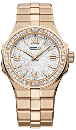 chopard alpine eagle 18kt rose gold diamond lady's watch
