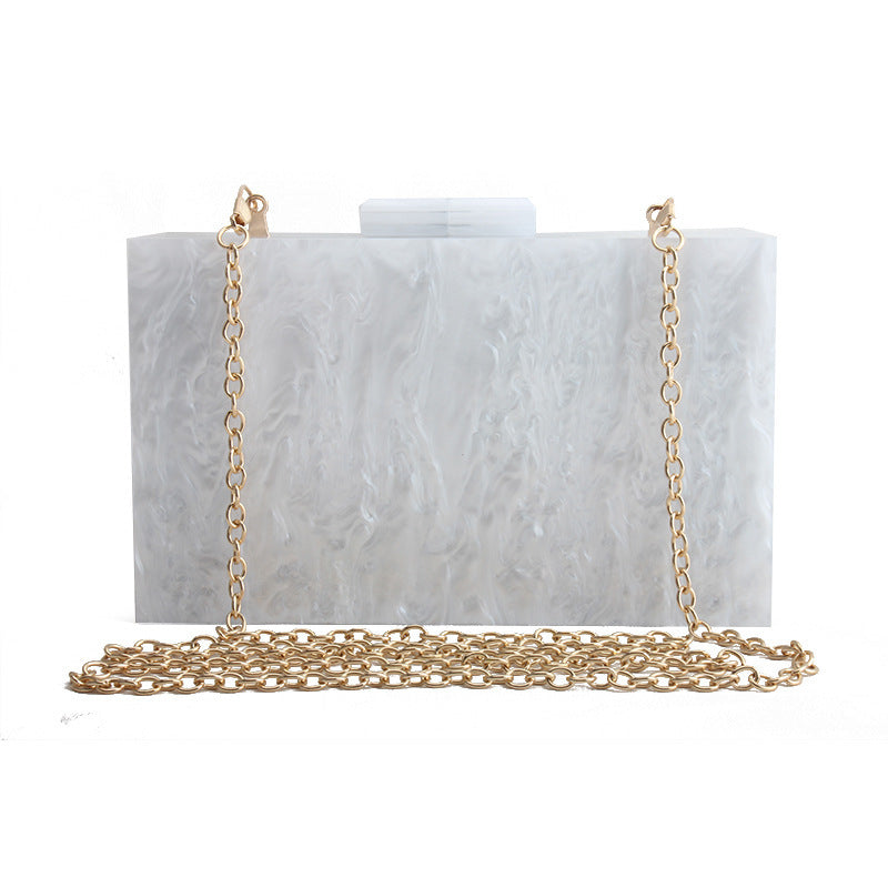 Women’s Luxury Acrylic Handbag – Elegant Marble Design Bag