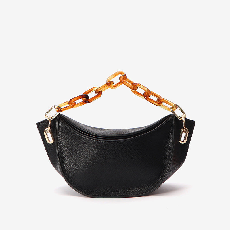 Trendy Retro Underarm Bag | French Style Semi-Circular Shoulder Messenger Purse