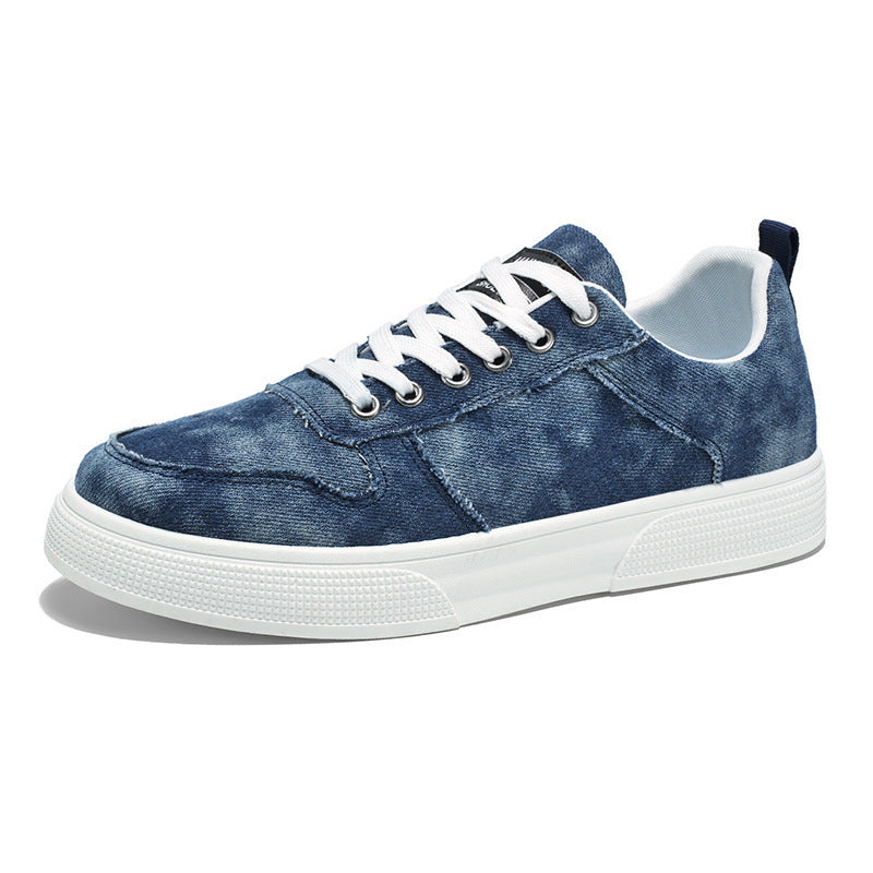 Men’s Summer Denim Sneakers – Low-top Canvas Shoes with Height Increase