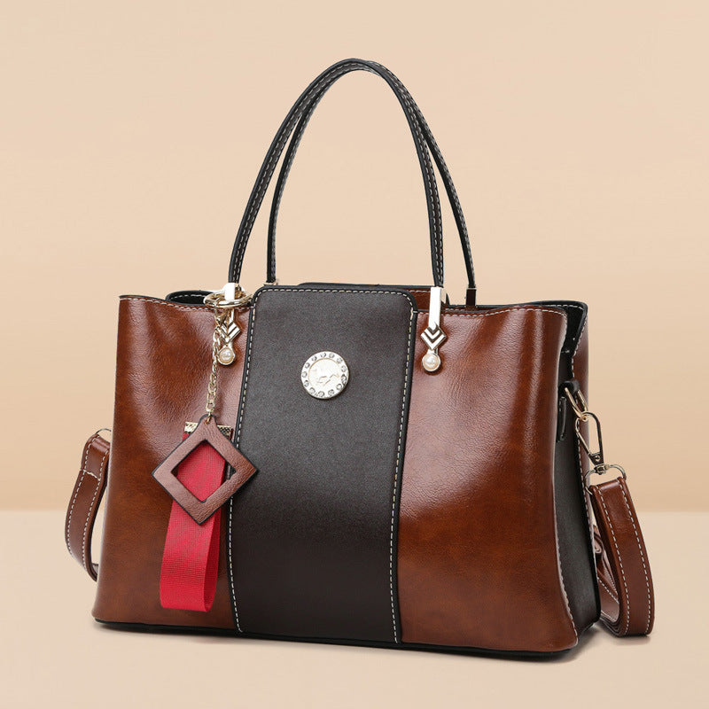 Three-Layer Soft Leather Shoulder Messenger Bag for Women