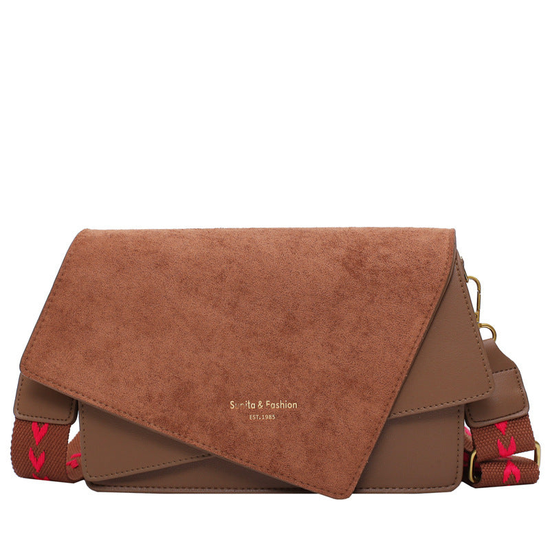 Frosted Contrast Color Shoulder Bag for Women