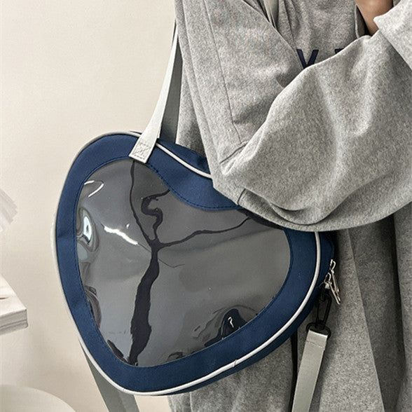 Simple Transparent Heart-Shaped Crossbody Bag for Women