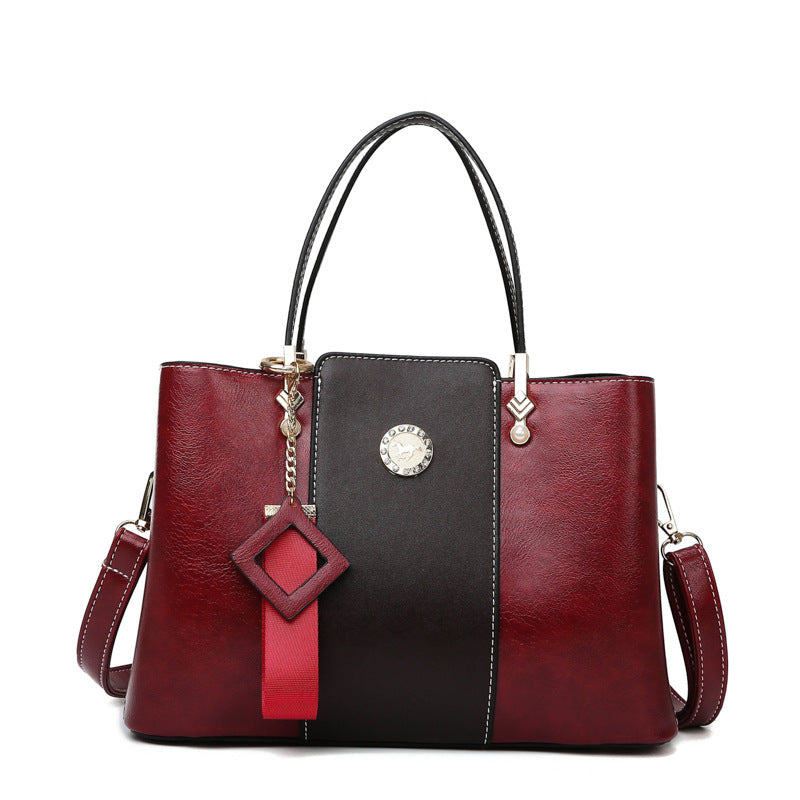 Three-Layer Soft Leather Shoulder Messenger Bag for Women