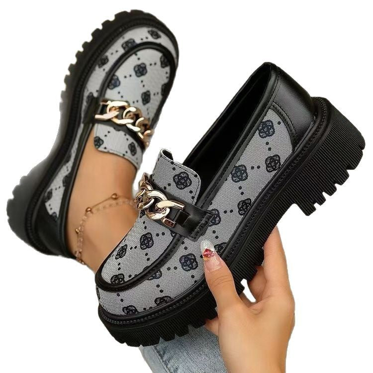 Women's Plus Size Retro Loafers | Trendy Chunky Heel Fashion Shoes