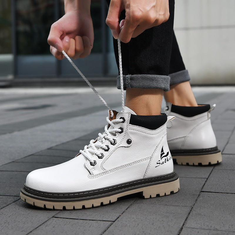Men’s British Style Worker Boots – Mid-Top Autumn Casual Shoes