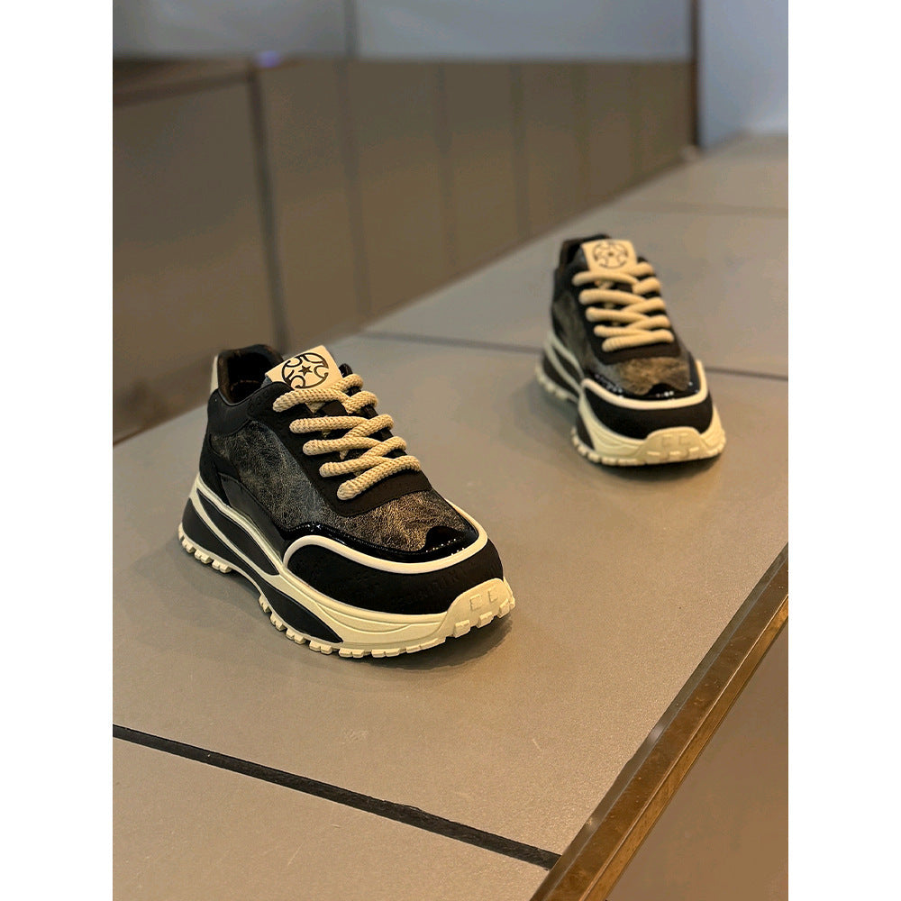 Men’s Retro Daddy Shoes – Thick Bottom Wear-resistant Sneakers