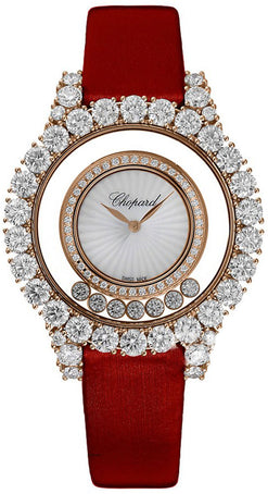 chopard happy diamonds 18k rose gold & diamonds lady's watch