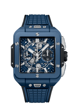 hublot square bang chronograph blue ceramic men's watch