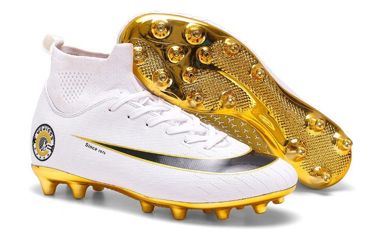 Men’s High-Top Soccer Training Shoes – Gold-Plated Sole Performance Cleats