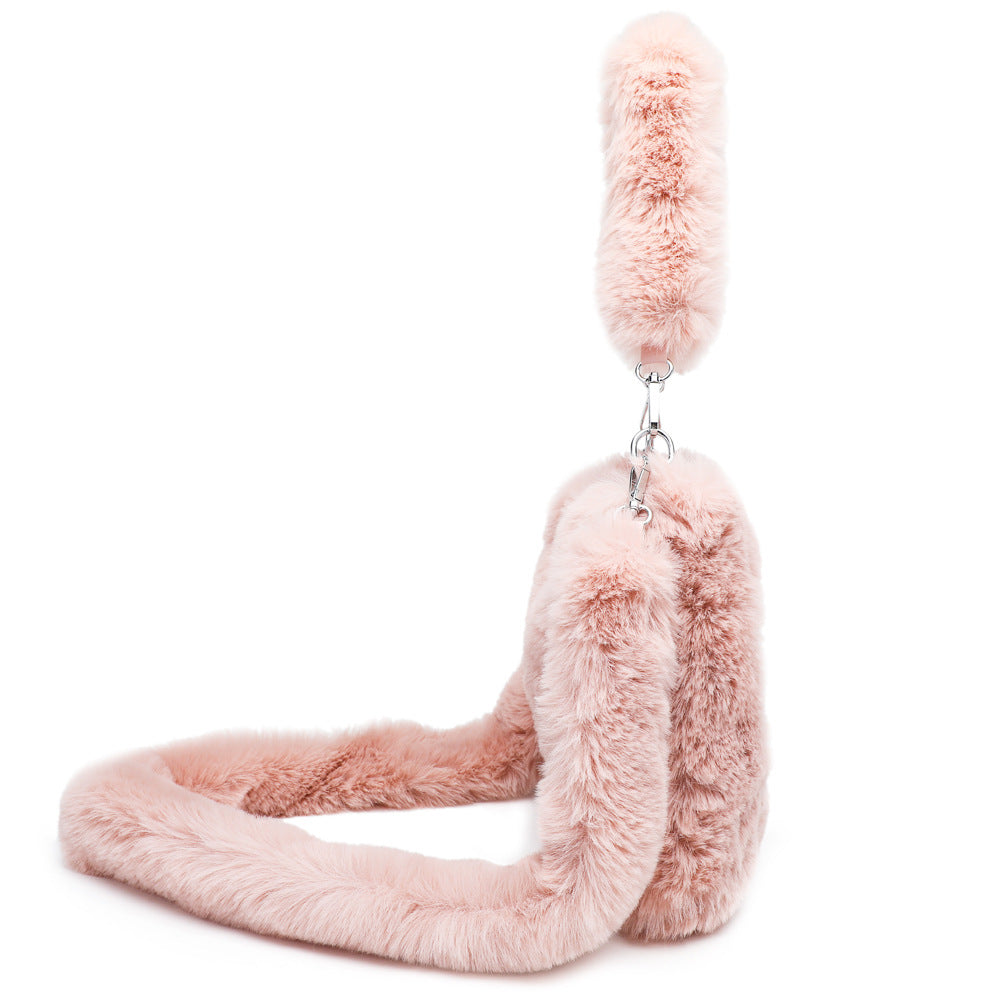 Women’s Plush Shoulder Bag – Fluffy Top-Handle Tote for Autumn Winter