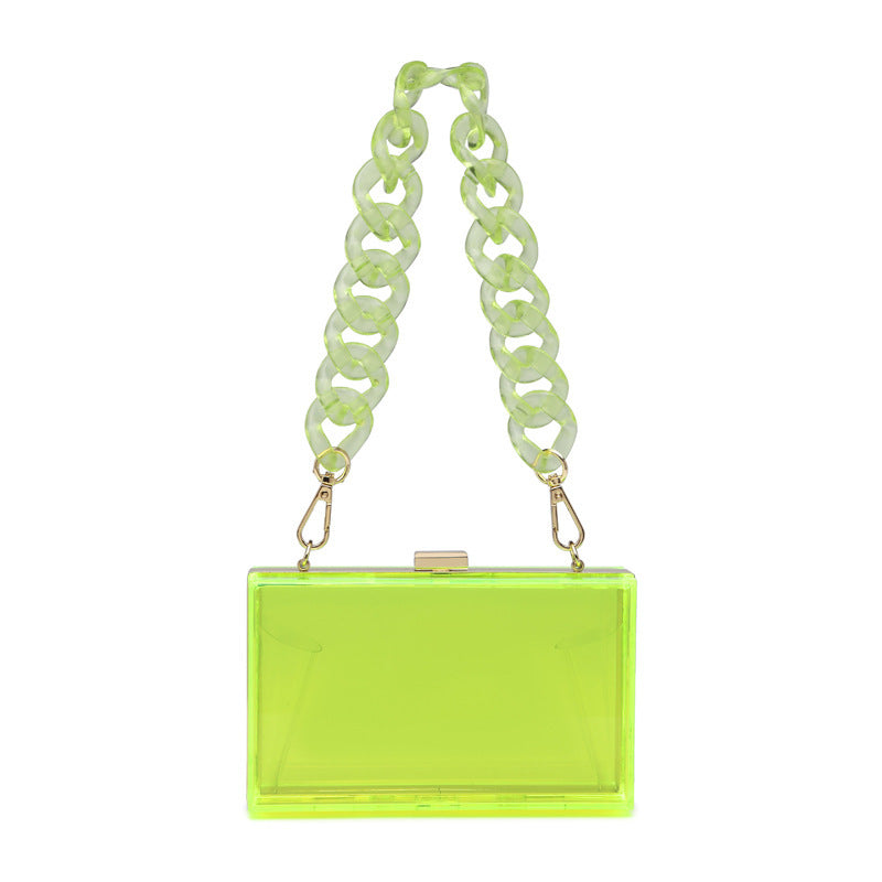 Acrylic Transparent Mini Square One-Shoulder Messenger Bag