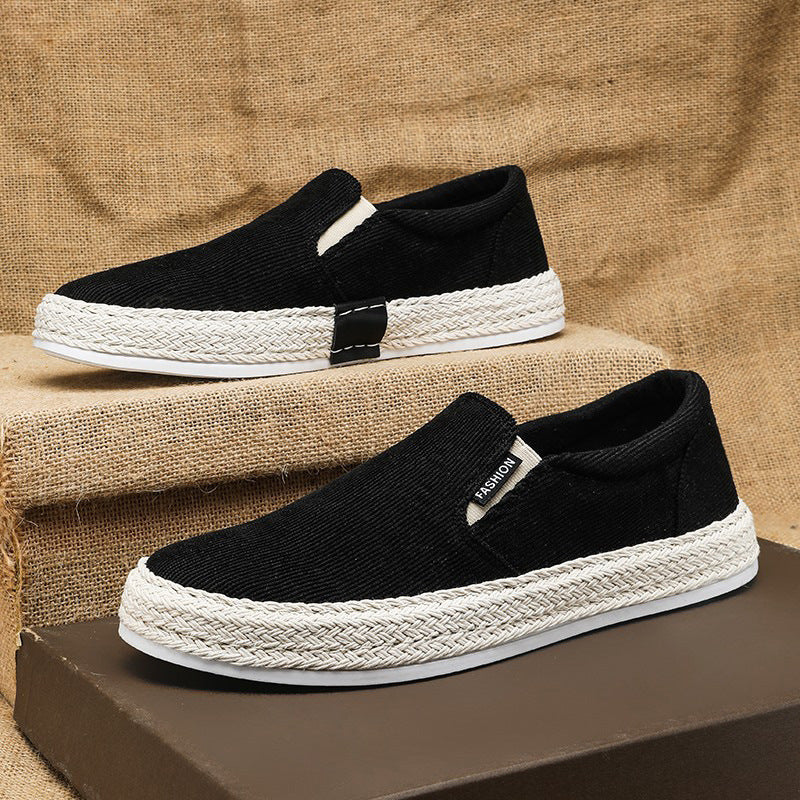 Men’s Breathable Canvas Shoes – Casual Slip-on Tide Fashion Sneakers