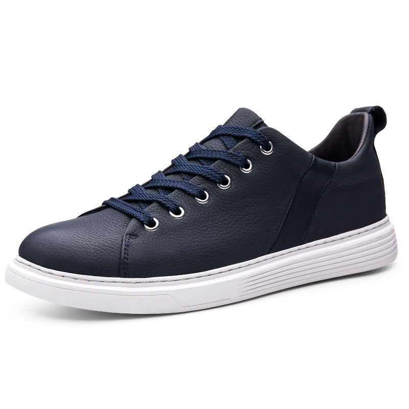 Men’s Genuine Leather Sneakers – Low-Cut Retro Flat Shoes for Spring