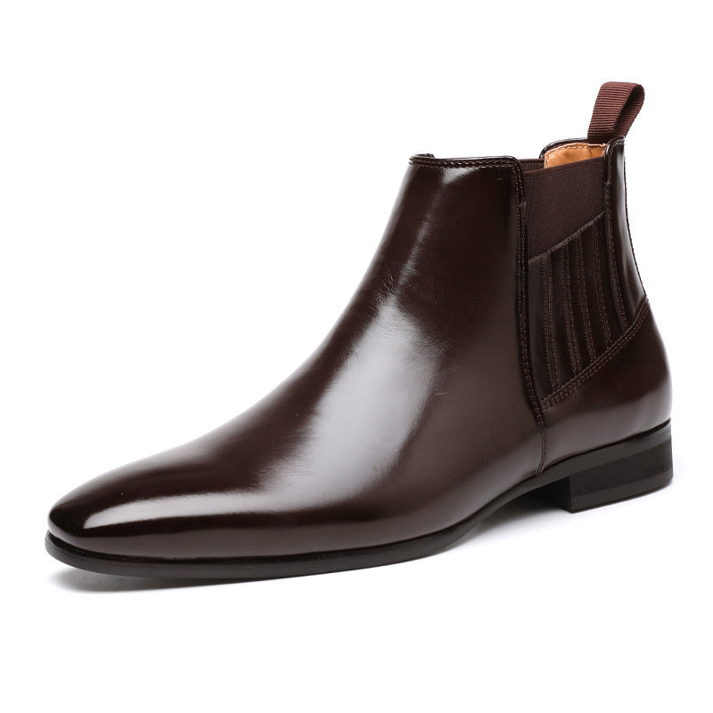 Men’s Pointed Toe Chelsea Boots – British Style Formal Leather Shoes