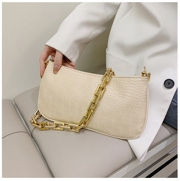 Stylish Patent Leather Small Bag | Hand-Carry Personality Armpit Baguette Purse