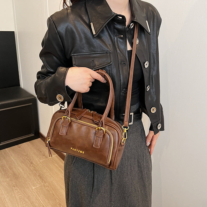 Women’s Vintage Bowling Bag – Retro Hand-Carry Crossbody