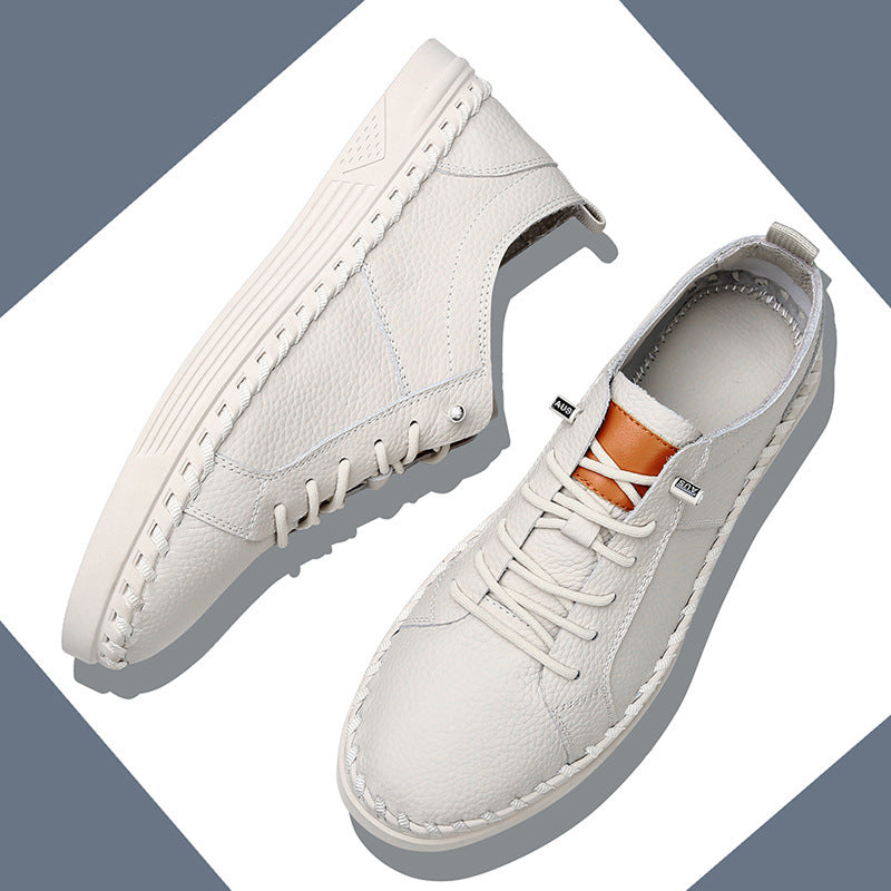 Men’s Cowhide Leather Sneakers – Soft, Breathable & Sweat-absorbing