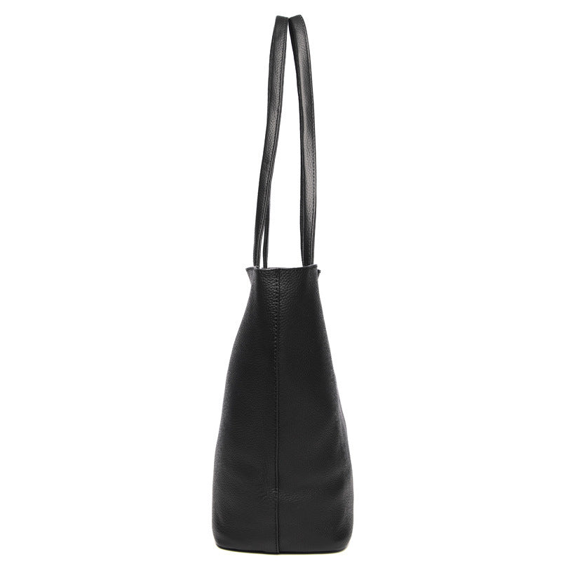 Luxury Genuine Leather Tote – Simple Large Capacity Shoulder Bag