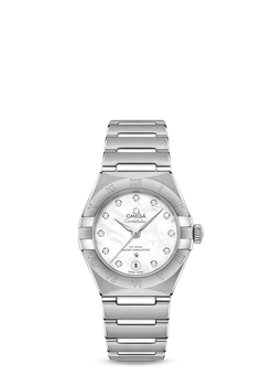 omega constellation co-axial master chronometer stainless steel & diamonds lady?s watch_1