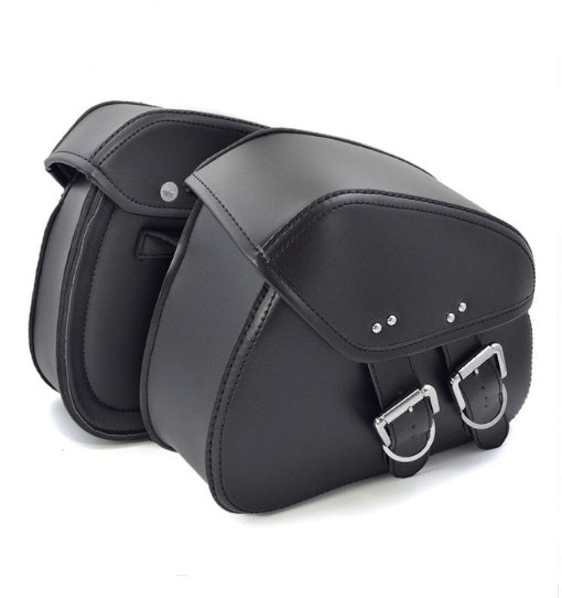 Black PU Leather Motorcycle Saddlebags – Luggage Pouch for Bikes