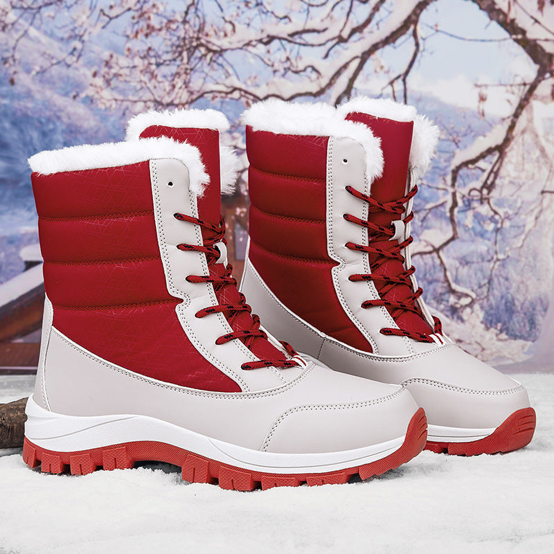 Women's Winter Cotton Snow Boots | Fleece Lined Warm Outdoor Padded Boots