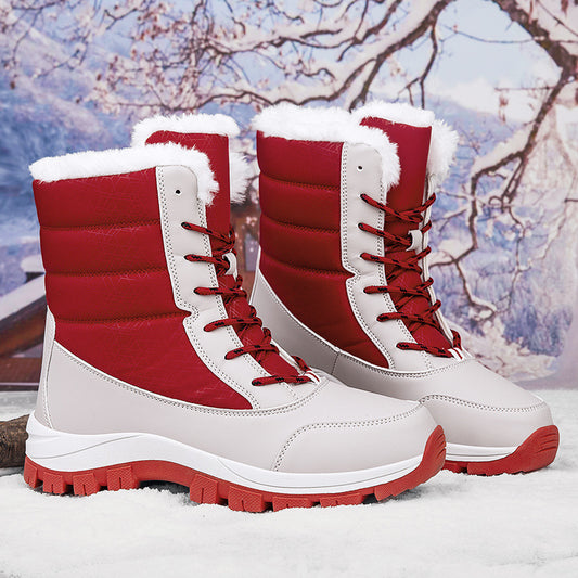 Women's Winter Cotton Snow Boots | Fleece Lined Warm Outdoor Padded Boots