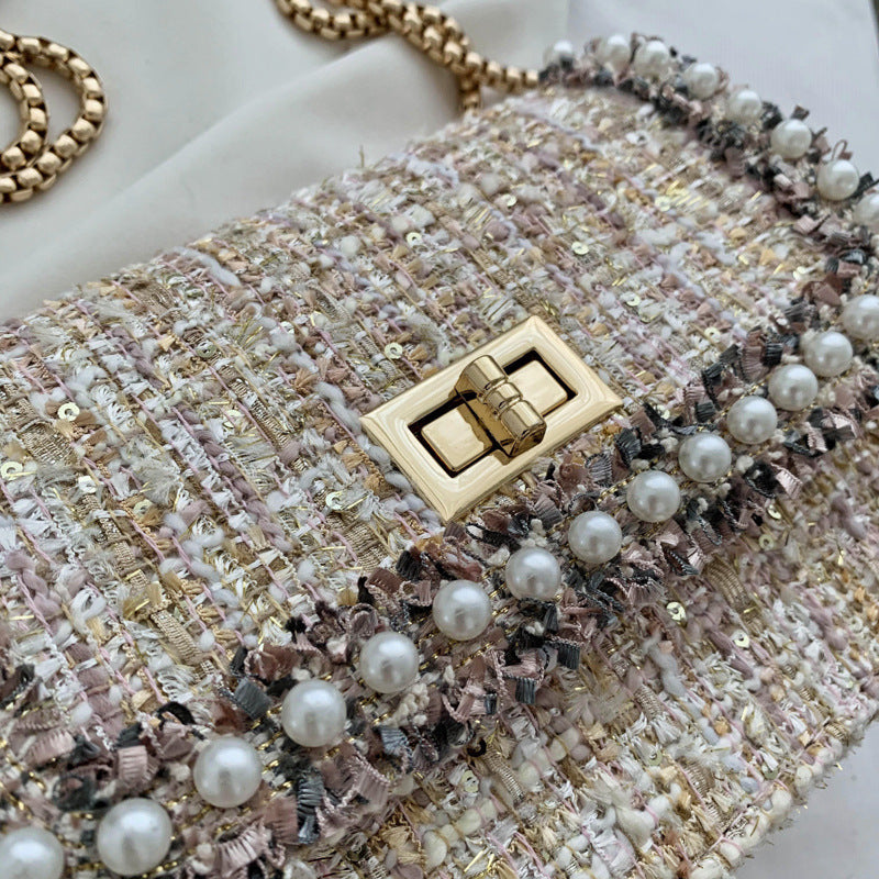 New Fashion Woolen Chain Bag – Western Style One-Shoulder Diagonal Bag