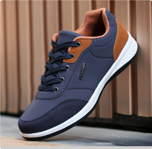Men’s Light Sports Casual Shoes – Autumn Microfiber Leather Sneakers