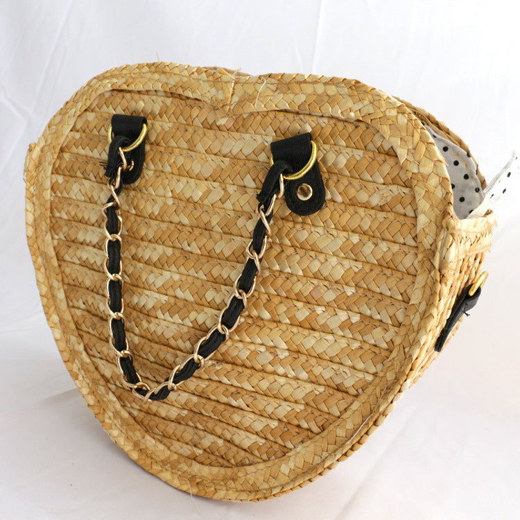 Simple Fashion Straw Shoulder Bag – Summer Beach Vacation Crossbody Tote