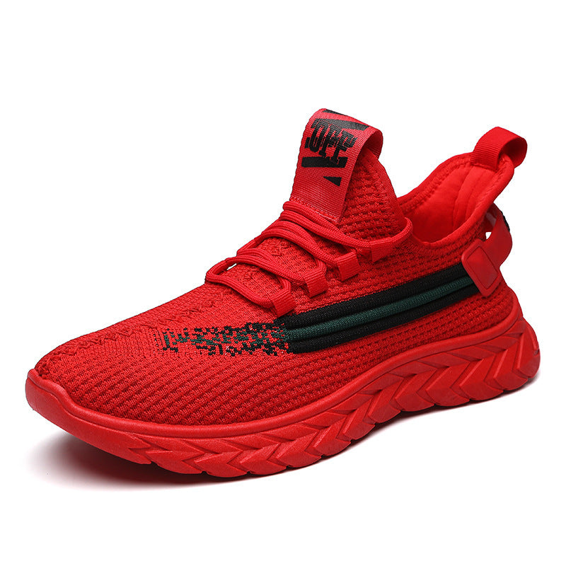 Men’s Breathable Red Summer Sneakers – Everyday Lightweight Shoes