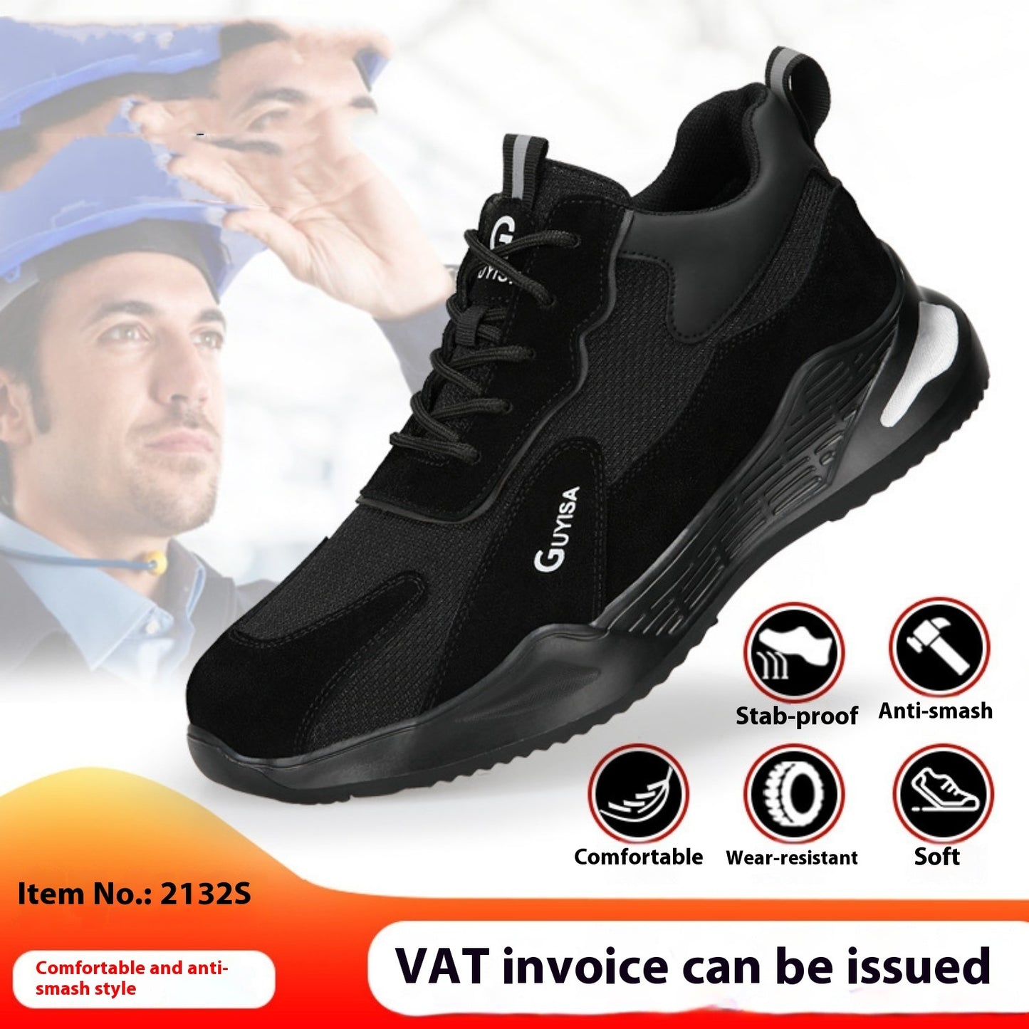 Men’s Protective Work Shoes – All-Season Anti-Smash Labor Safety Footwear