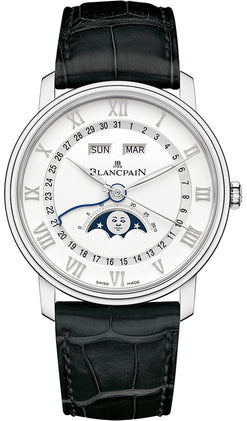 blancpain villeret moonphase complete calendar stainless steel men's watch