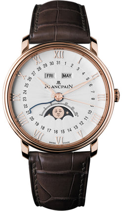 blancpain villeret moonphase complete calendar 18kt rose gold men's watch