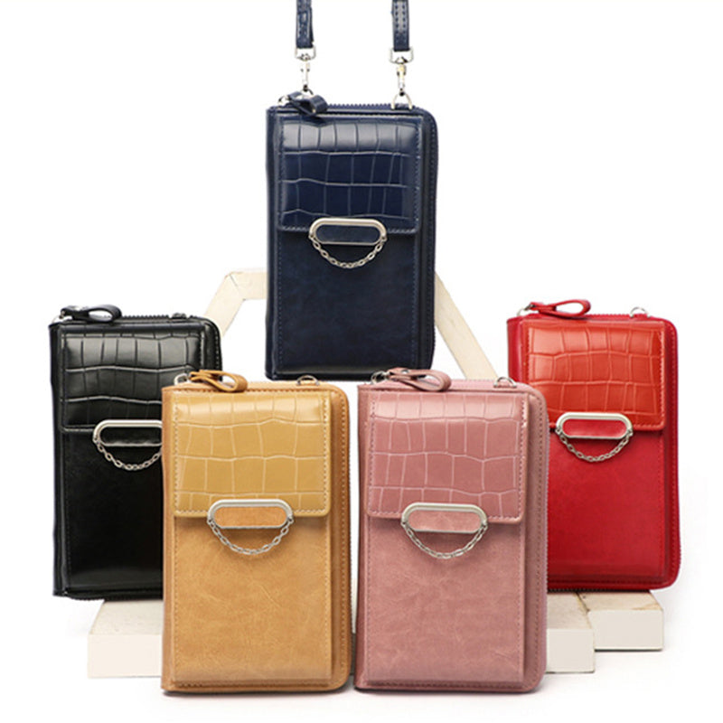 Women’s Mobile Phone Bag – Chain Shoulder Bag with Stone Pattern