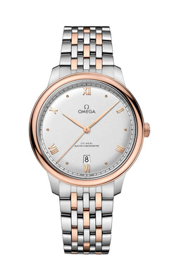 omega de ville prestige stainless steel & 18k yellow gold men's watch
